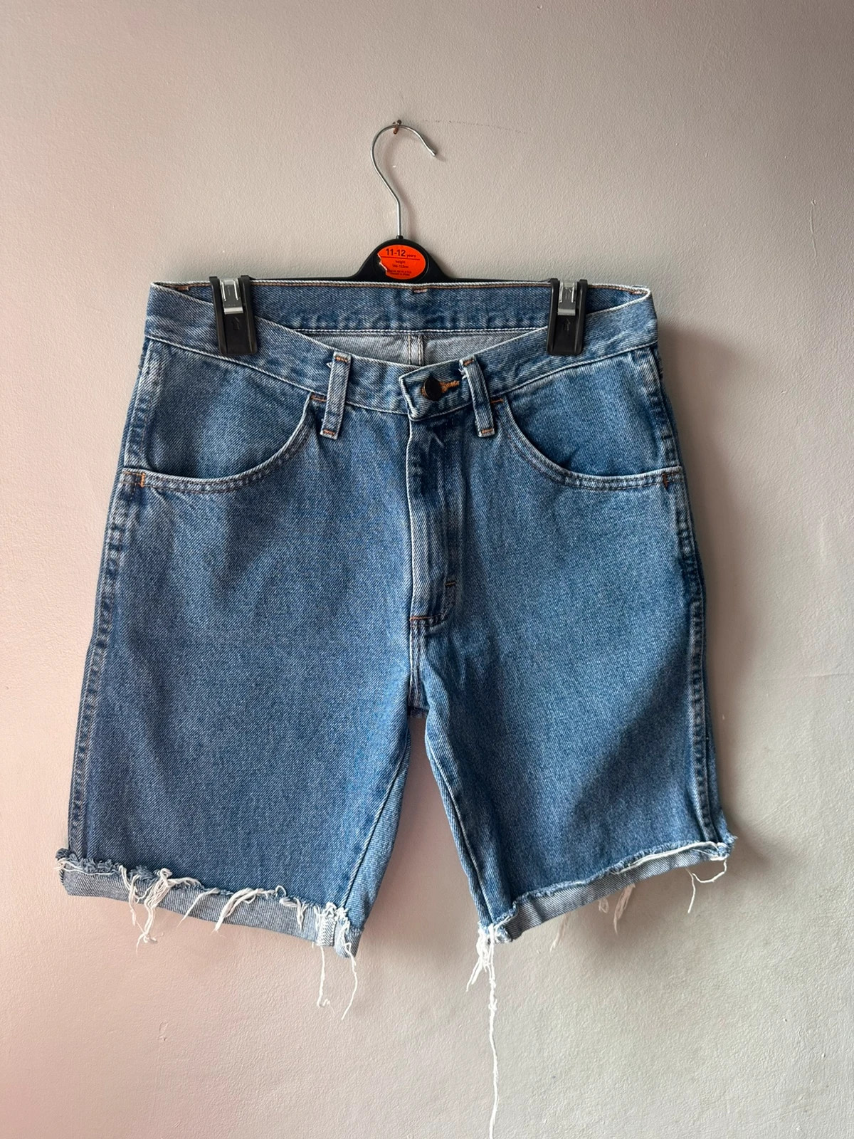 Rustler Denim Shorts | Waist 29 | Blue Raw Hem Cut-Offs 100% Cotton
