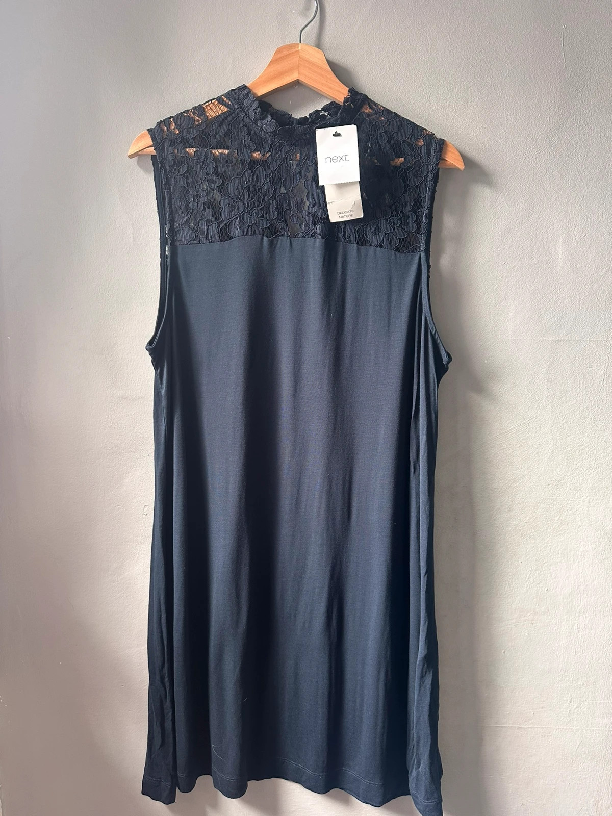 Next Navy Lace Yoke Tunic Dress Size 20 Sleeveless Shift BNWT
