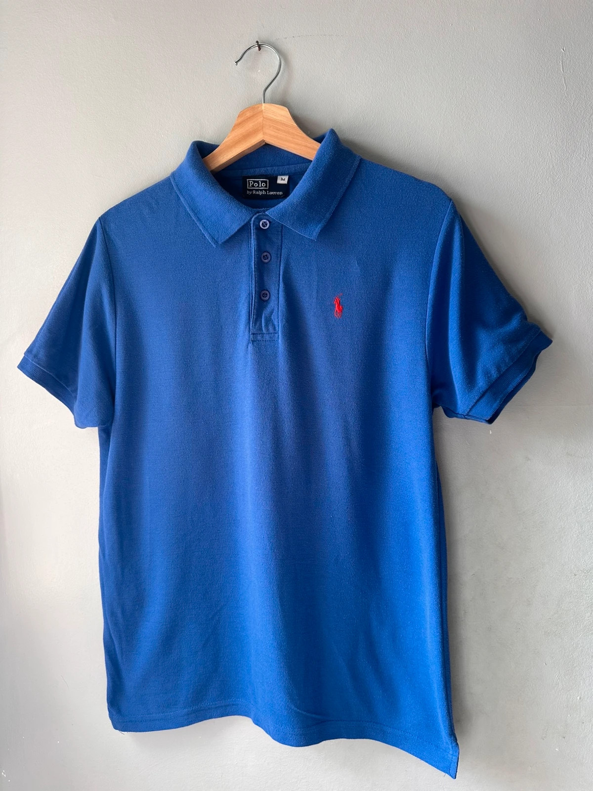 Polo Ralph Lauren Royal Blue Polo Shirt Size M Red Pony Logo Classic Fit