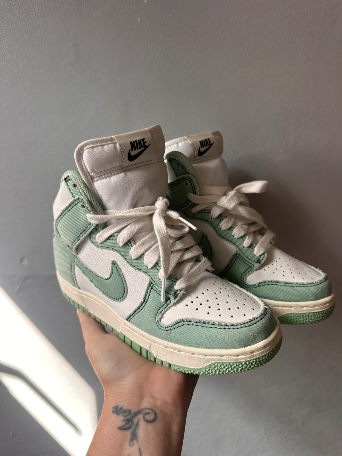 Nike Dunk High 1985 Denim Green White UK 2.5 / EU 35.5 Sneakers DV1143-300