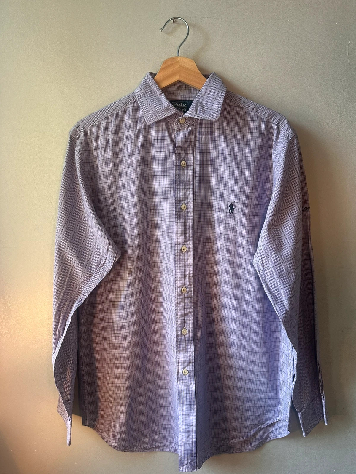 Men’s Polo Ralph Lauren Purple Check Shirt M Classic Westerton Long Sleeve Embroidered Logo