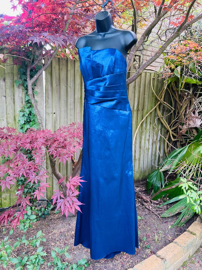 Betsy & Adam Royal Blue Strapless Maxi Occasion Dress - Size 10