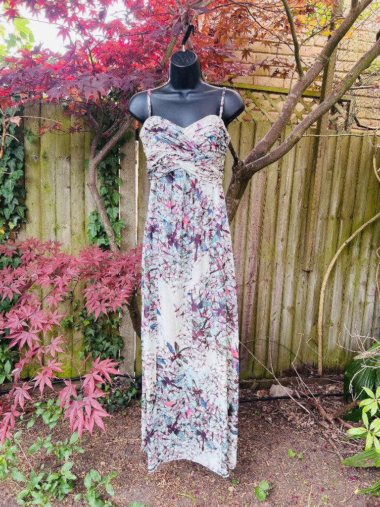Ted Baker 100% Silk Dragonfly Print Maxi Dress - Ted Size 2 / UK 10
