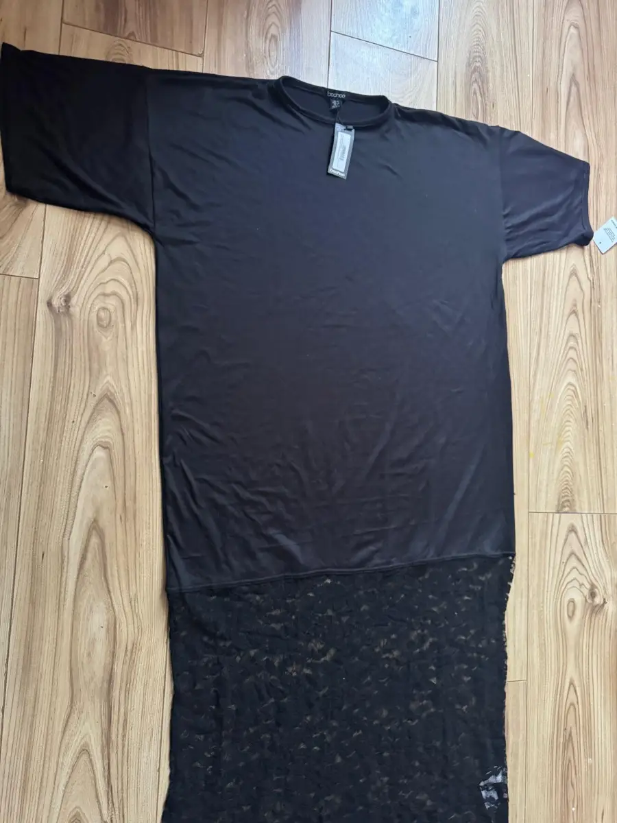 Ladies boohoo lace dress size 12 new black summer sale