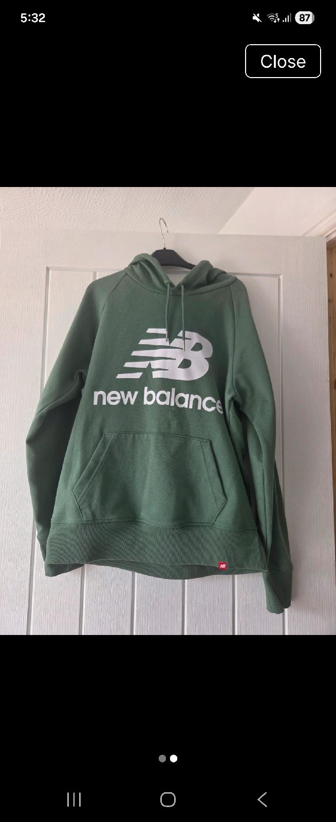 Womens new balance hoodie green sise small new