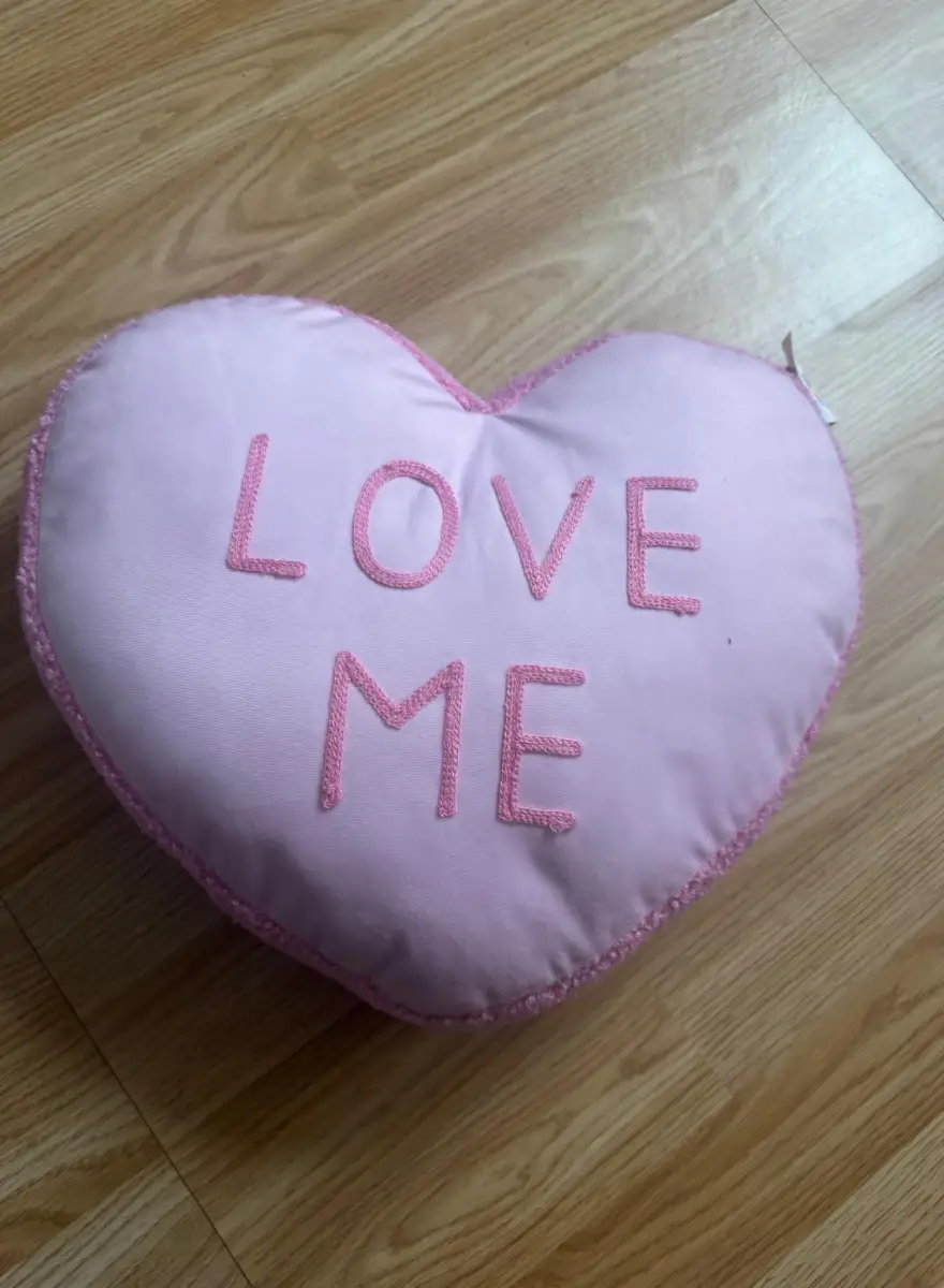Asda george pink heart cushion pink brand new