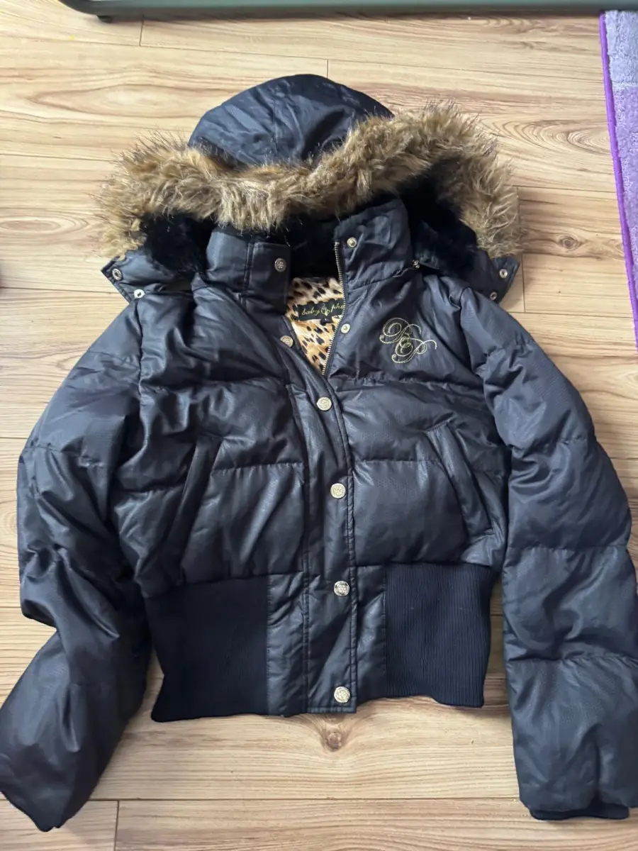 Baby phat jacket size medium black and gold very good new sale now on