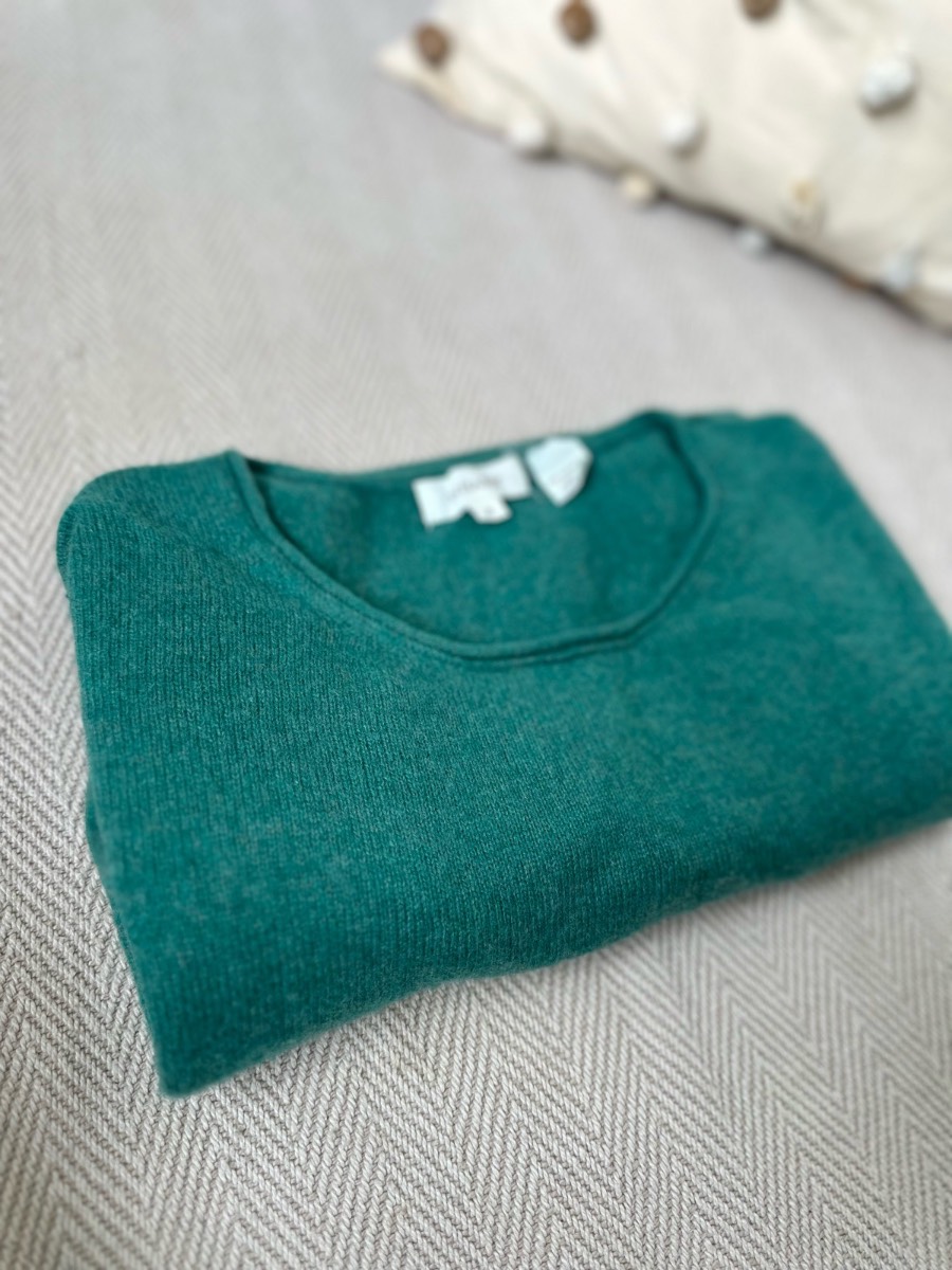 Inhabit 100% Cashmere Jumper Green Size Medium