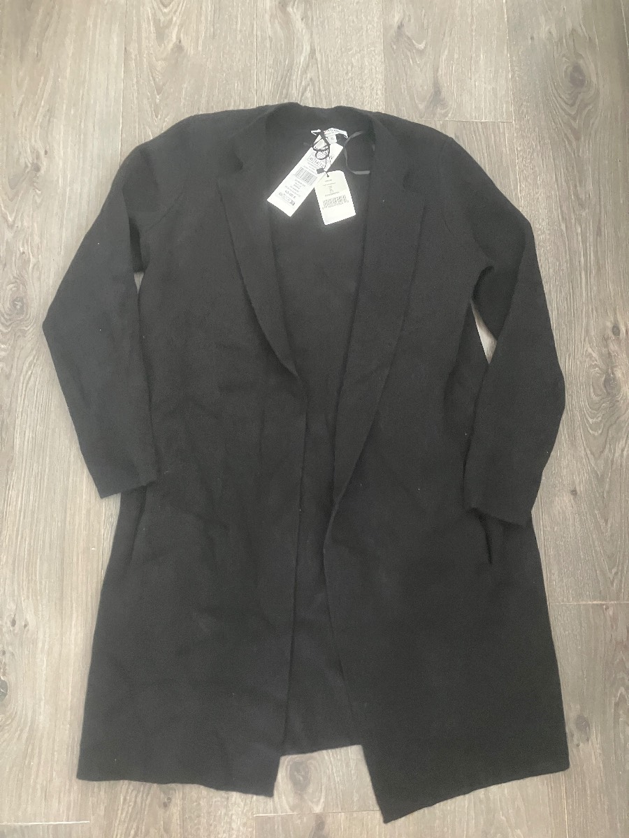 Morgan De Toi Black Open Longline Cardigan | Size UK 14 | Brand New With Tags