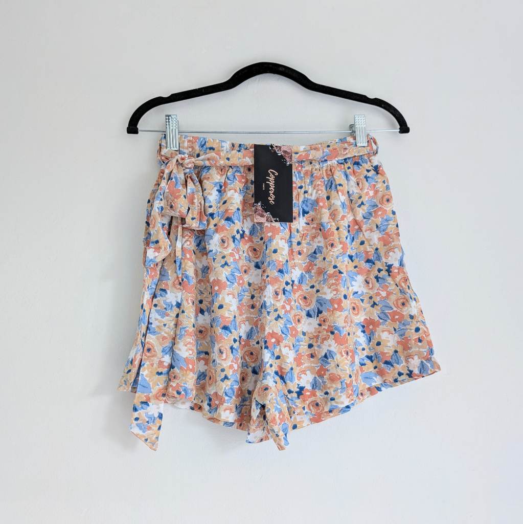 Floral belted summer shorts with waist tie UKS NWT