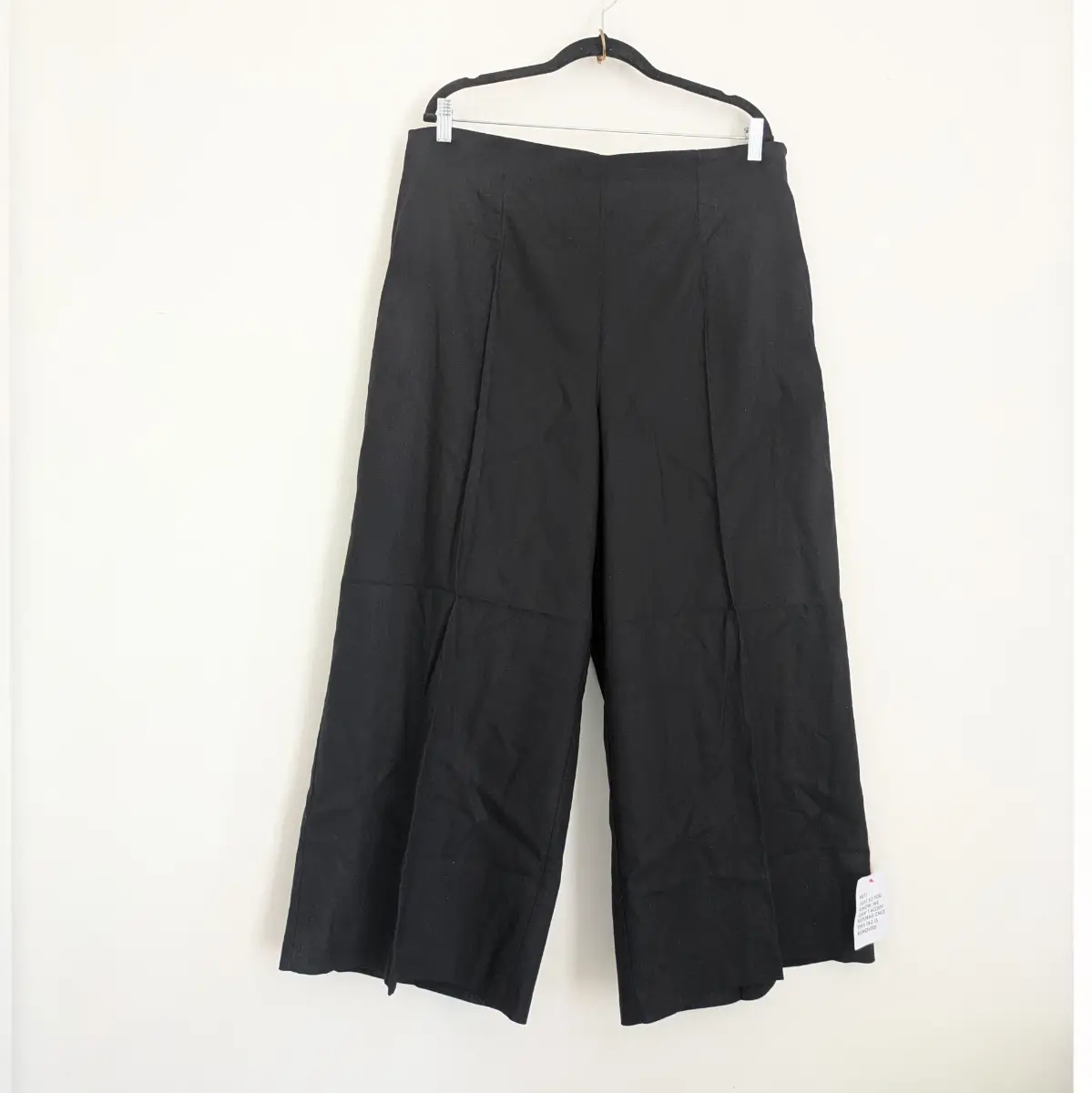 Linen cotton blend high waist wide leg Asos trousers with side zipper closure UK18 New