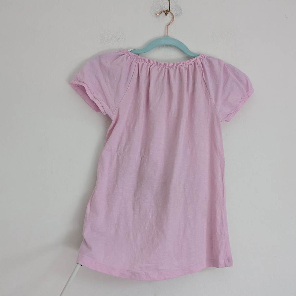 Pure cotton baby pink blouse with puff dotty raglan sleeves UK8 GC