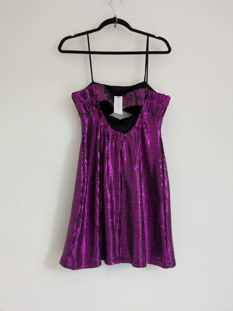 Topshop sparkly purple sequin mini clubbing dress UK14 NWT