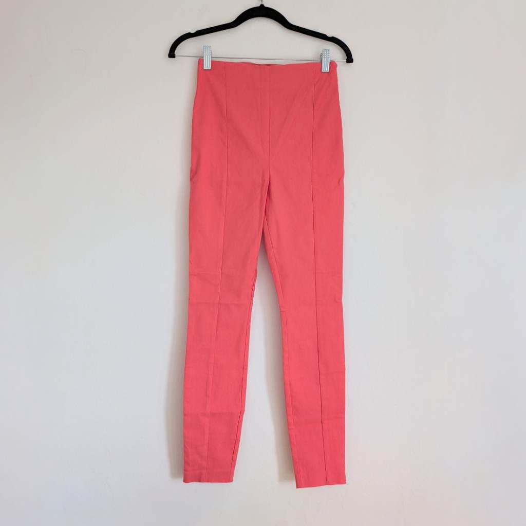 Coral high waisted stretchy treggings with side zipper and button attachment UKS NWOT