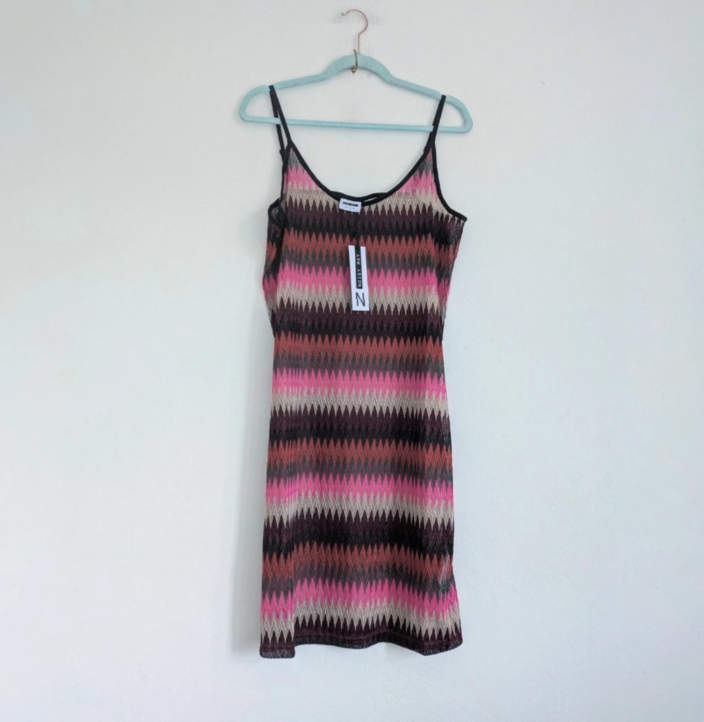 Colourful crochet summer beach festival Noisy May dress with adjustable spaghetti straps UKM