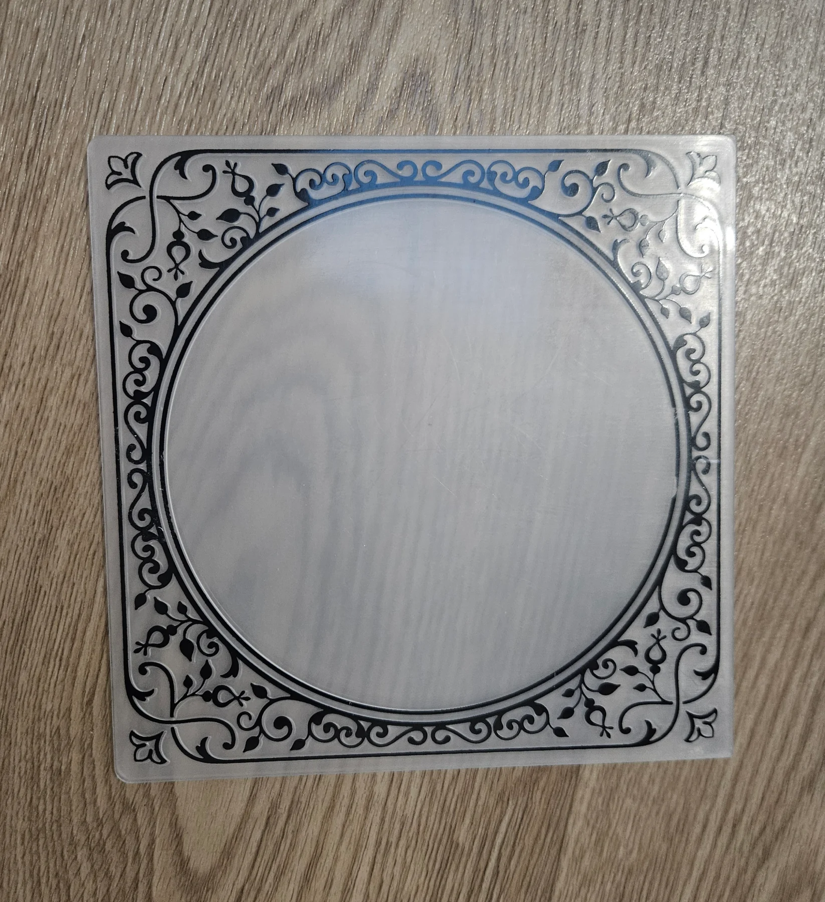 Square Circular Ornamental Frame Plastic Embossing Folder Crafting