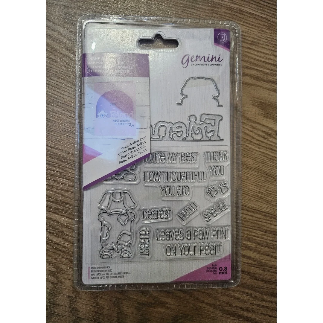 Crafter's Companion Gemini Peek-A-Boo Dog Stamp and Die Set NWT Crafting