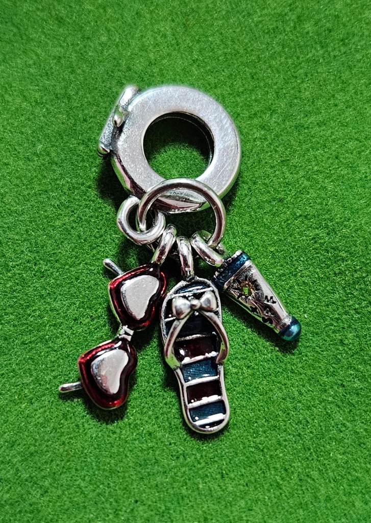 Sterling Silver S925 Holiday flipflop spf charm dangle pendant