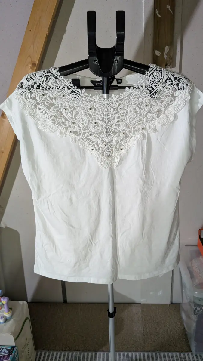 Dorothy Perkins White Lace Studded Top 16