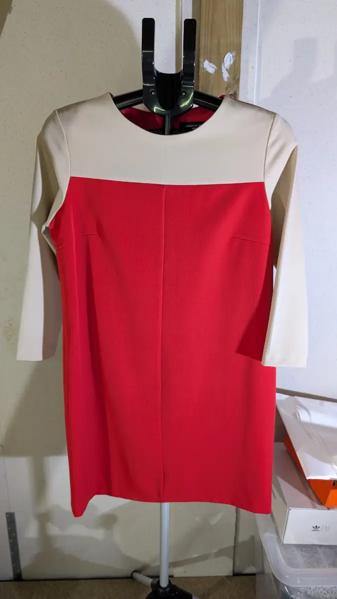 Dorothy Perkins Red Cream Colour Block Dress 12