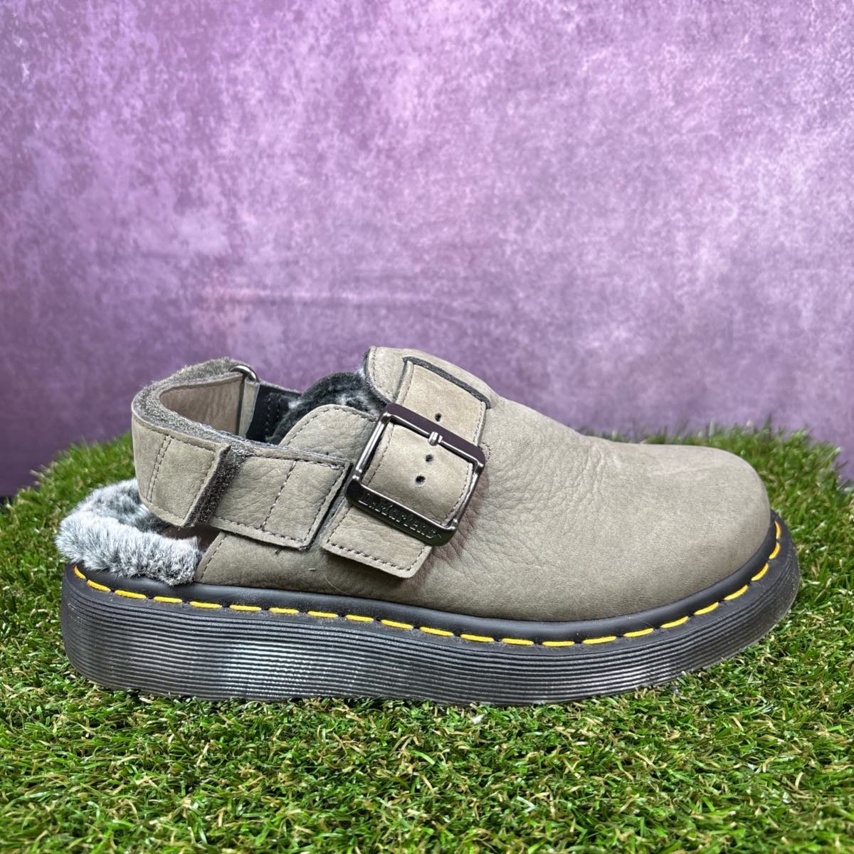 Dr. Martens Jorge II Slingback Mules Nickle Grey Soft Leather Unisex UK 3 EUR 36
