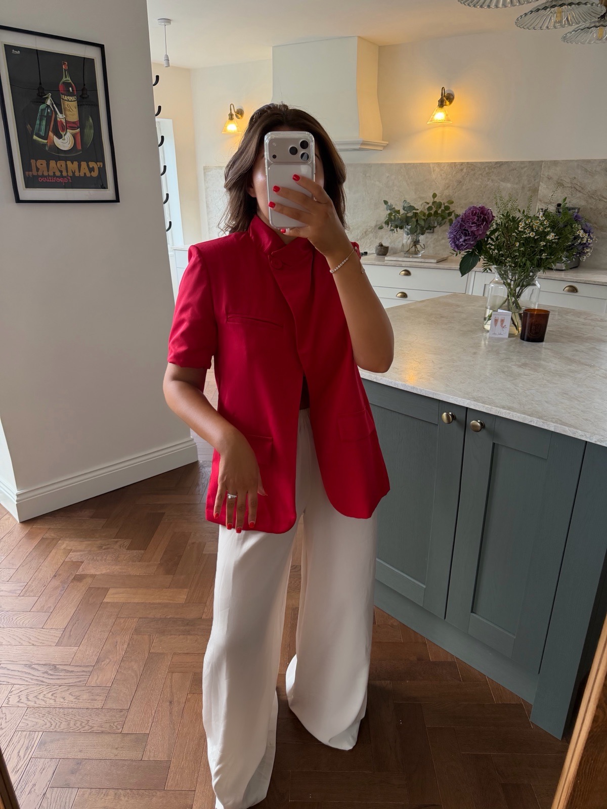 Red Slit back Blazer