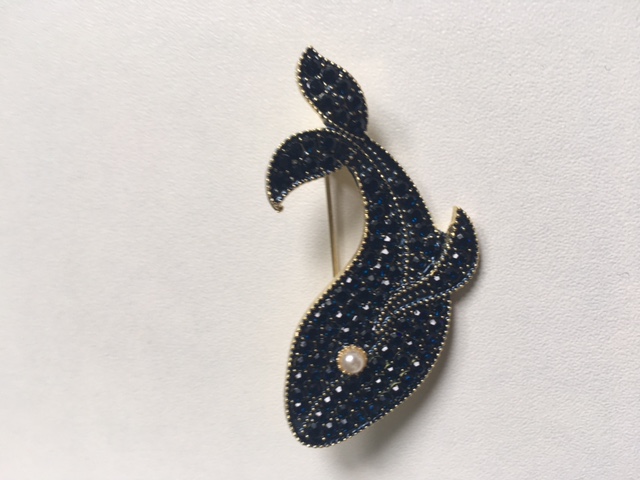 Blue Dolphin Brooch
