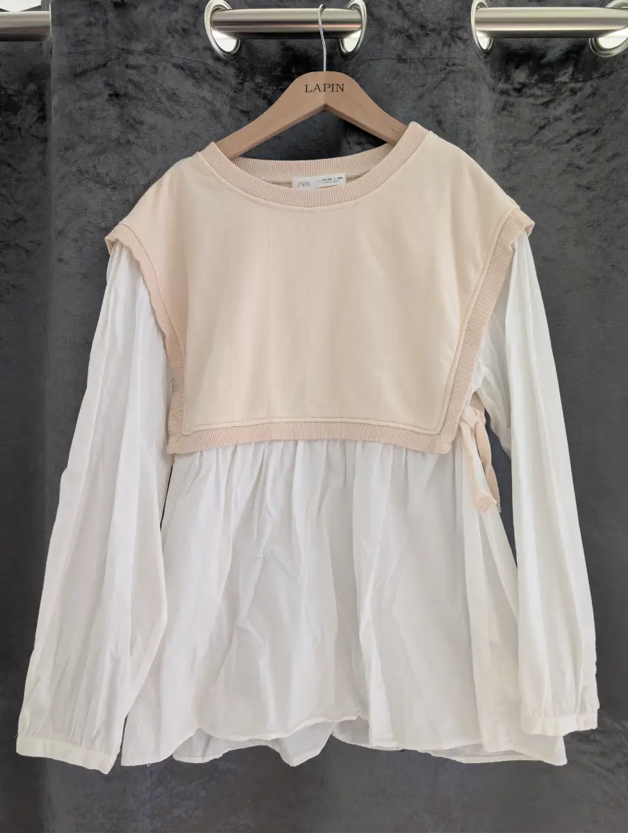 Zara Premium Girl Long Shirt – White & Cream – Size 13-14y