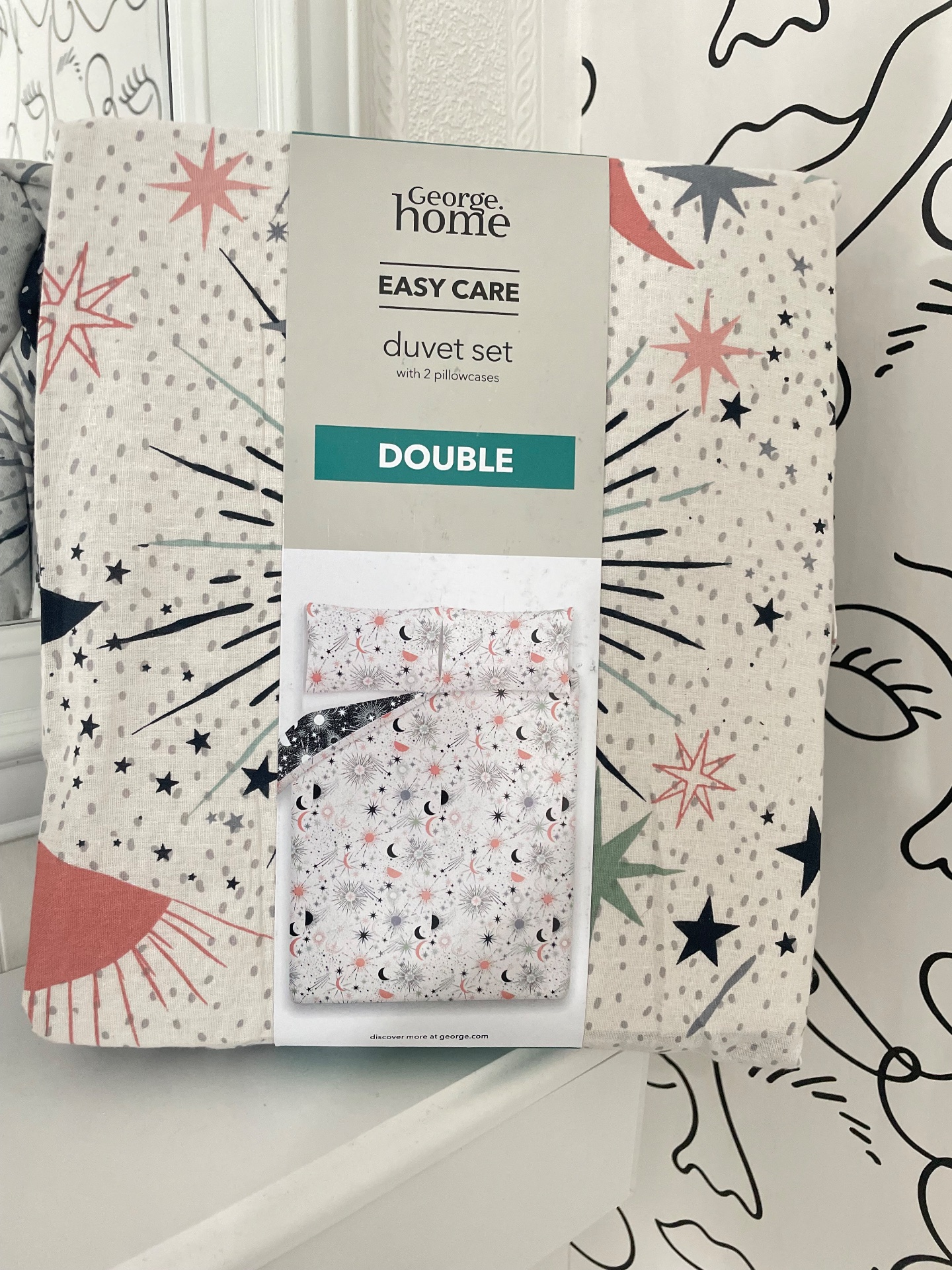 Double duvet cover and two pillow cases