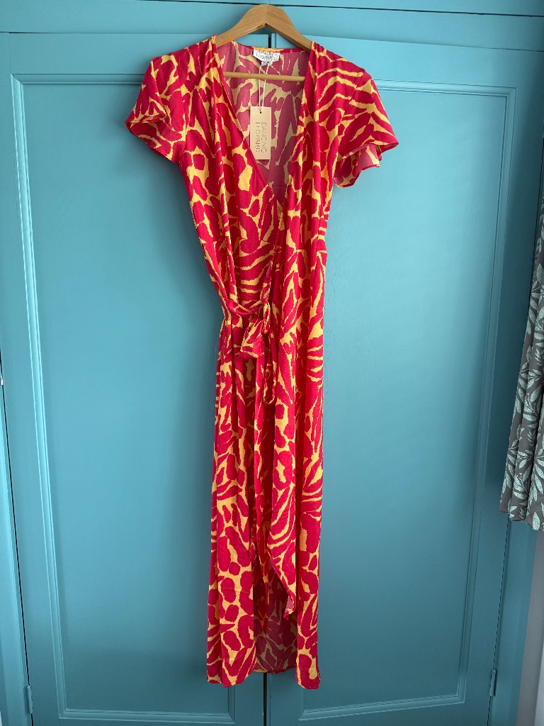 Dancing Leopard Pink And Yellow Waterfall Maxi Summer Dress 10