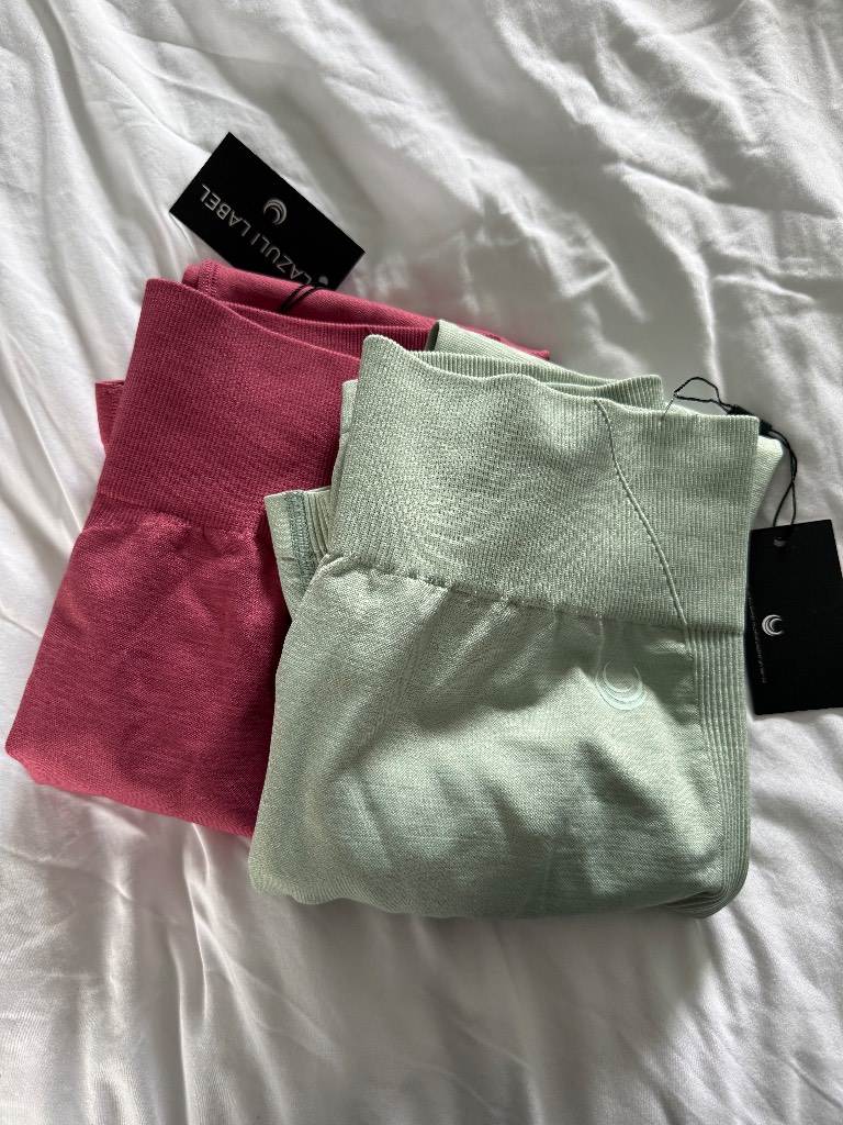 2 X Lazuli label Leggings Mint Green And Dusty Pink Size medium