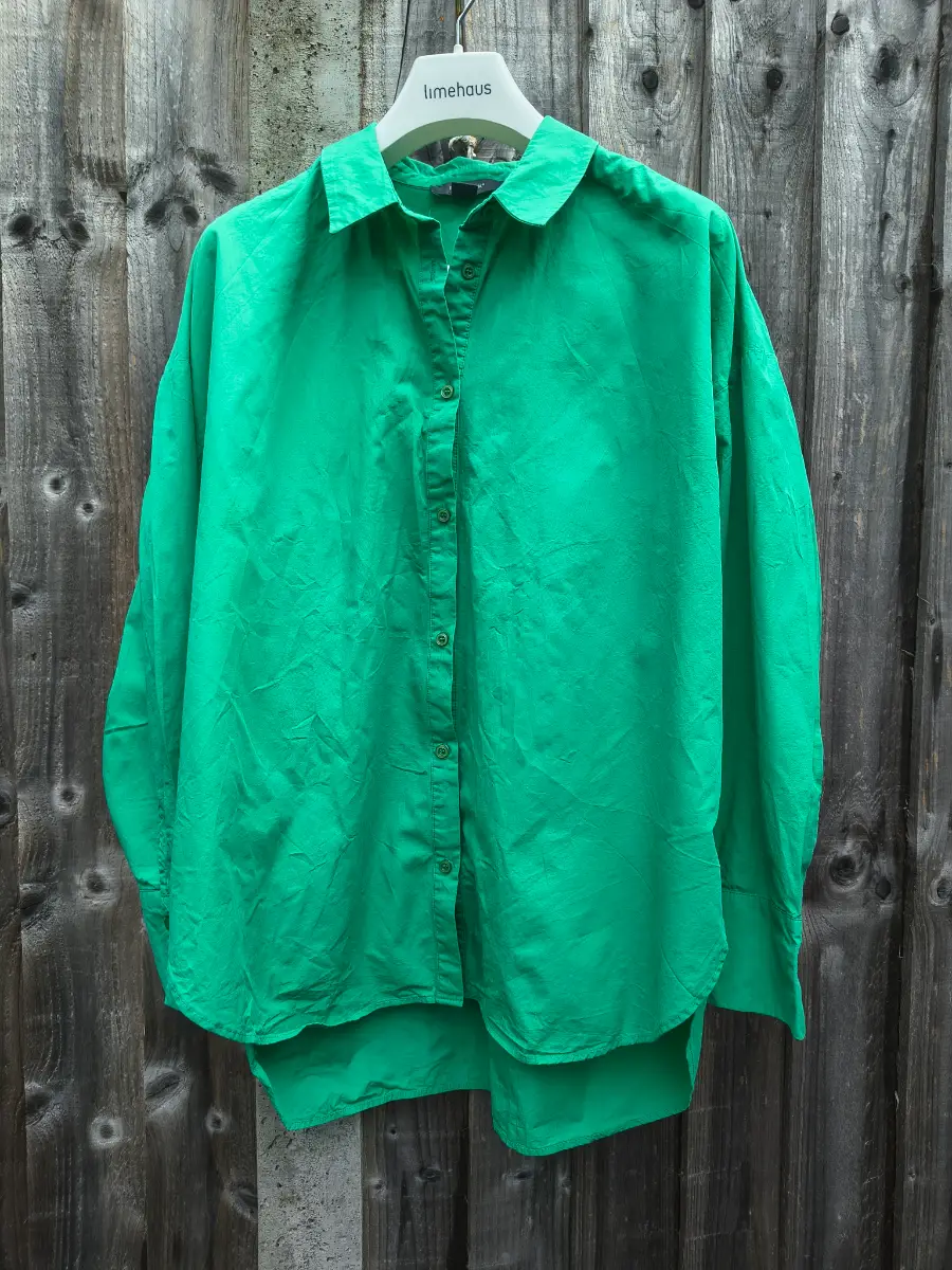 Primark apple green cotton oversized shirt, size 14