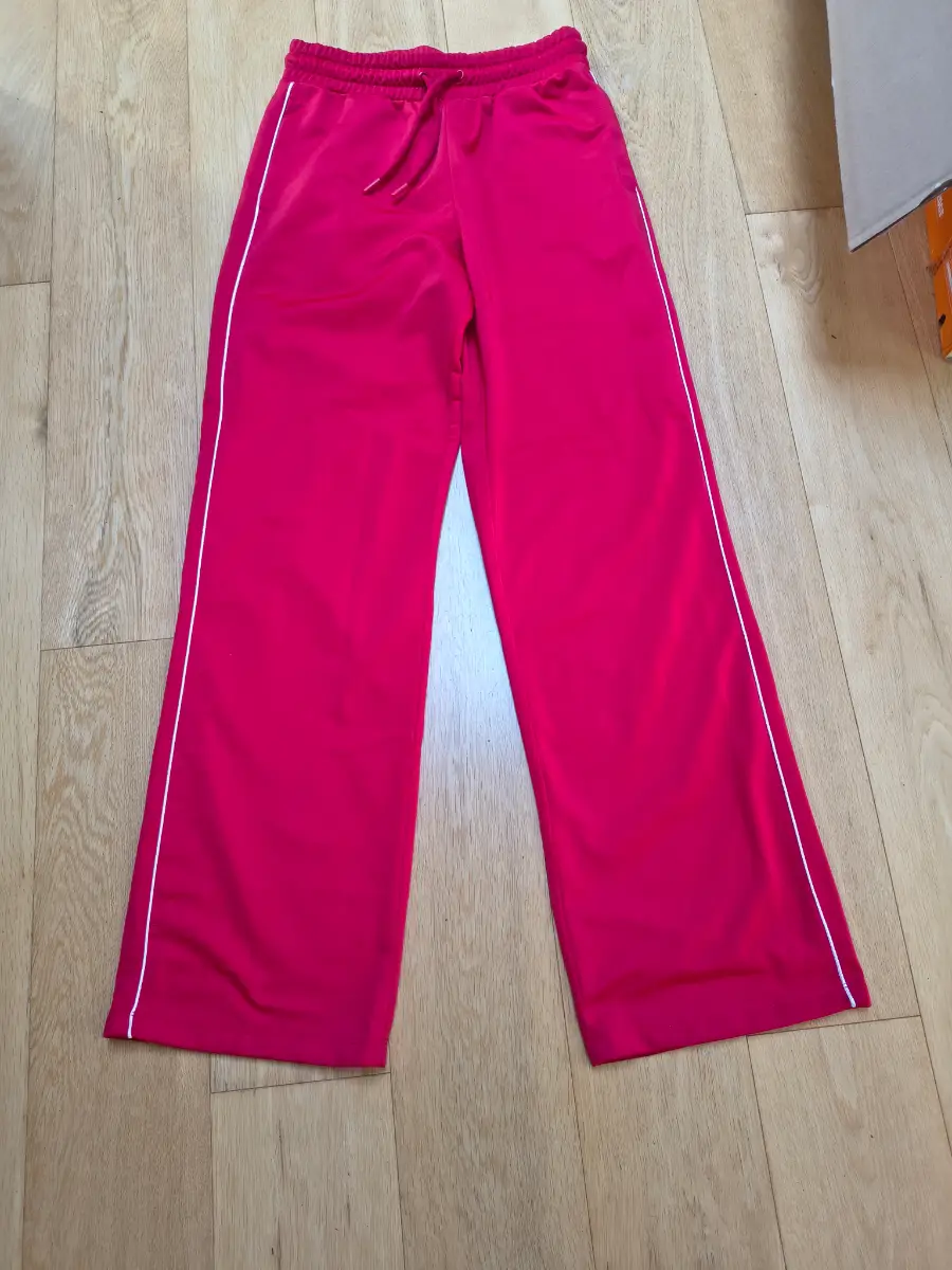 Primark Red Stripe Wide Leg Joggers, Size XS