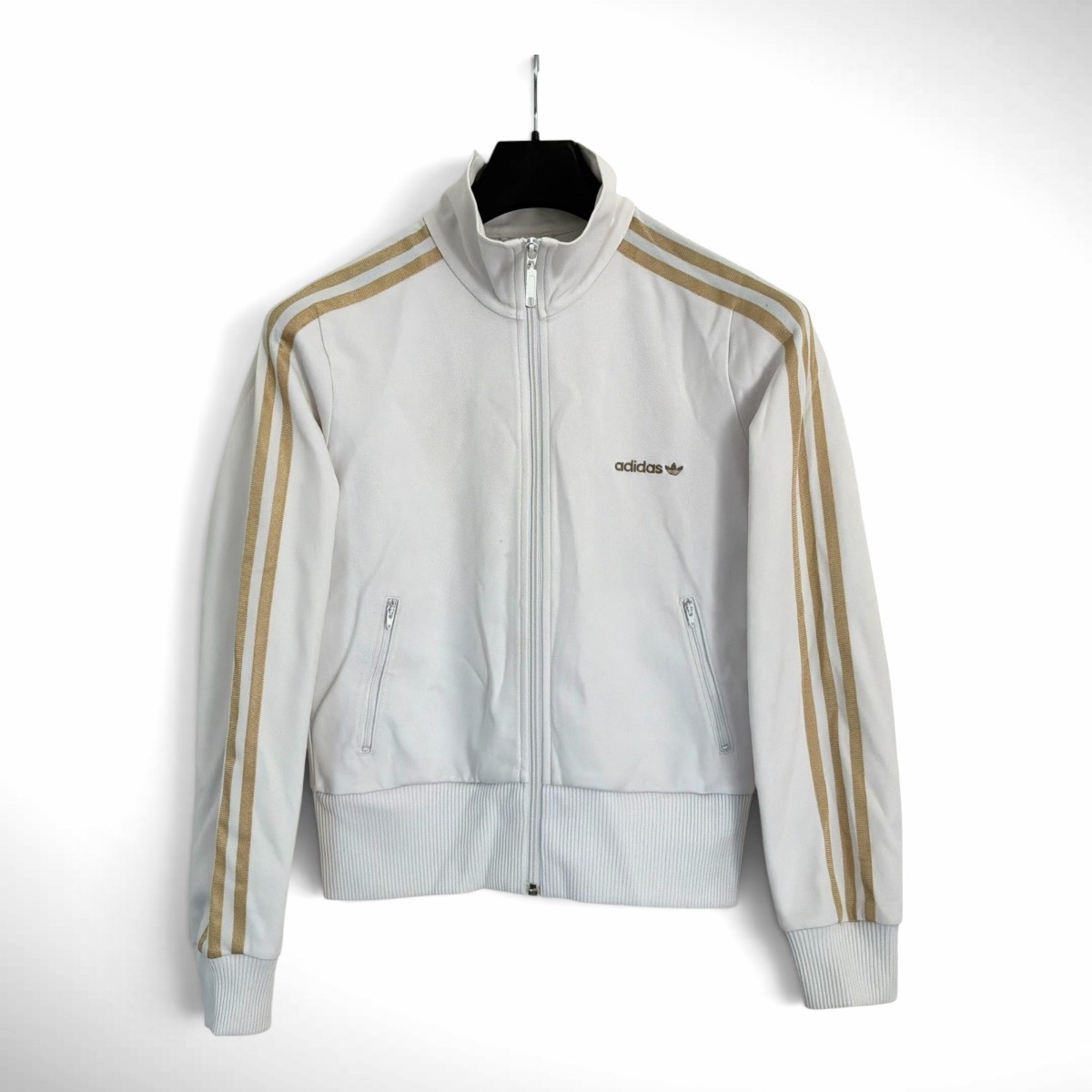 adidas Originals Firebird White/Gold Striped Track Jacket Women’s UK 10-12