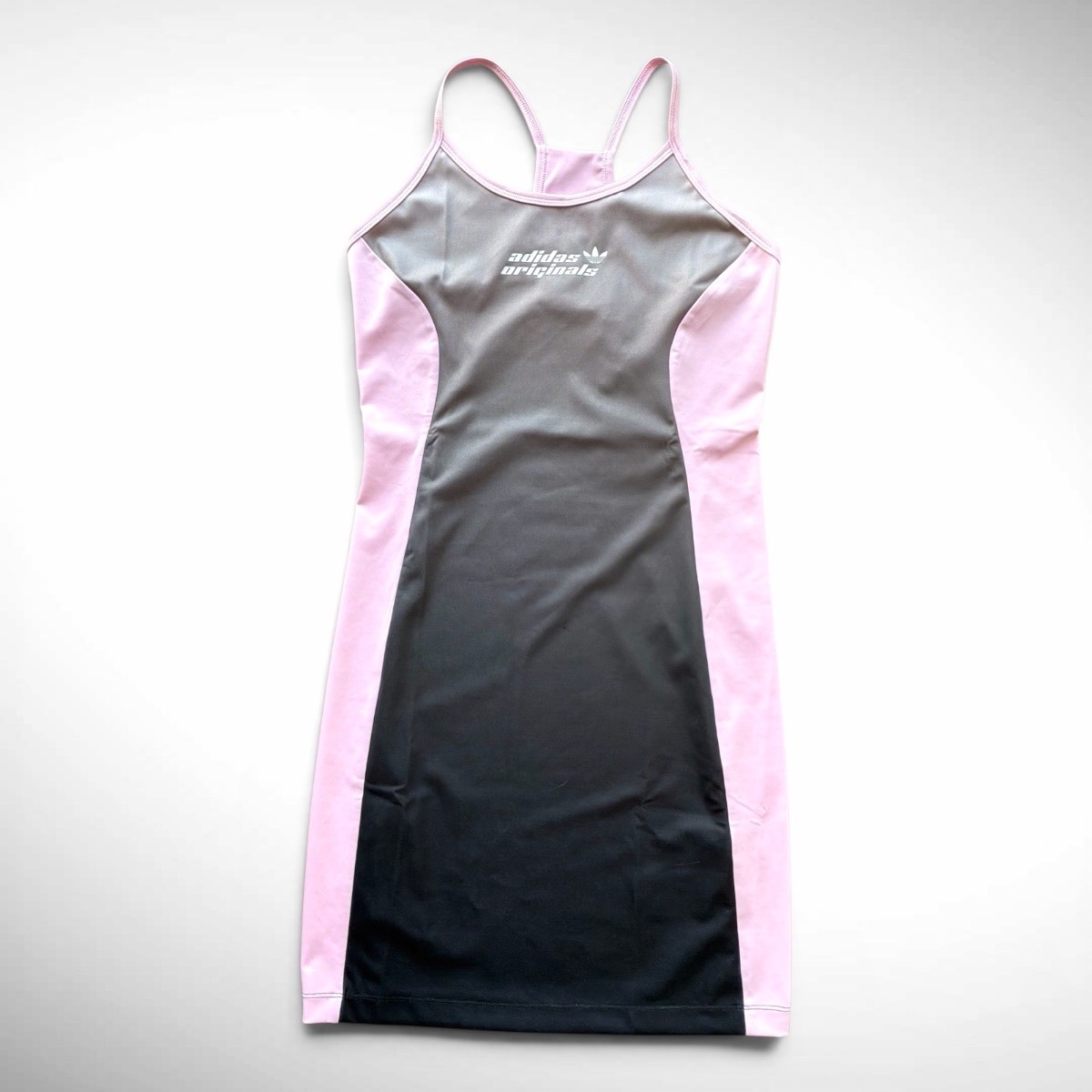 adidas Originals Trefoil Racerback Dress IA4320 Fusion Grey Pink XS UK 4-6