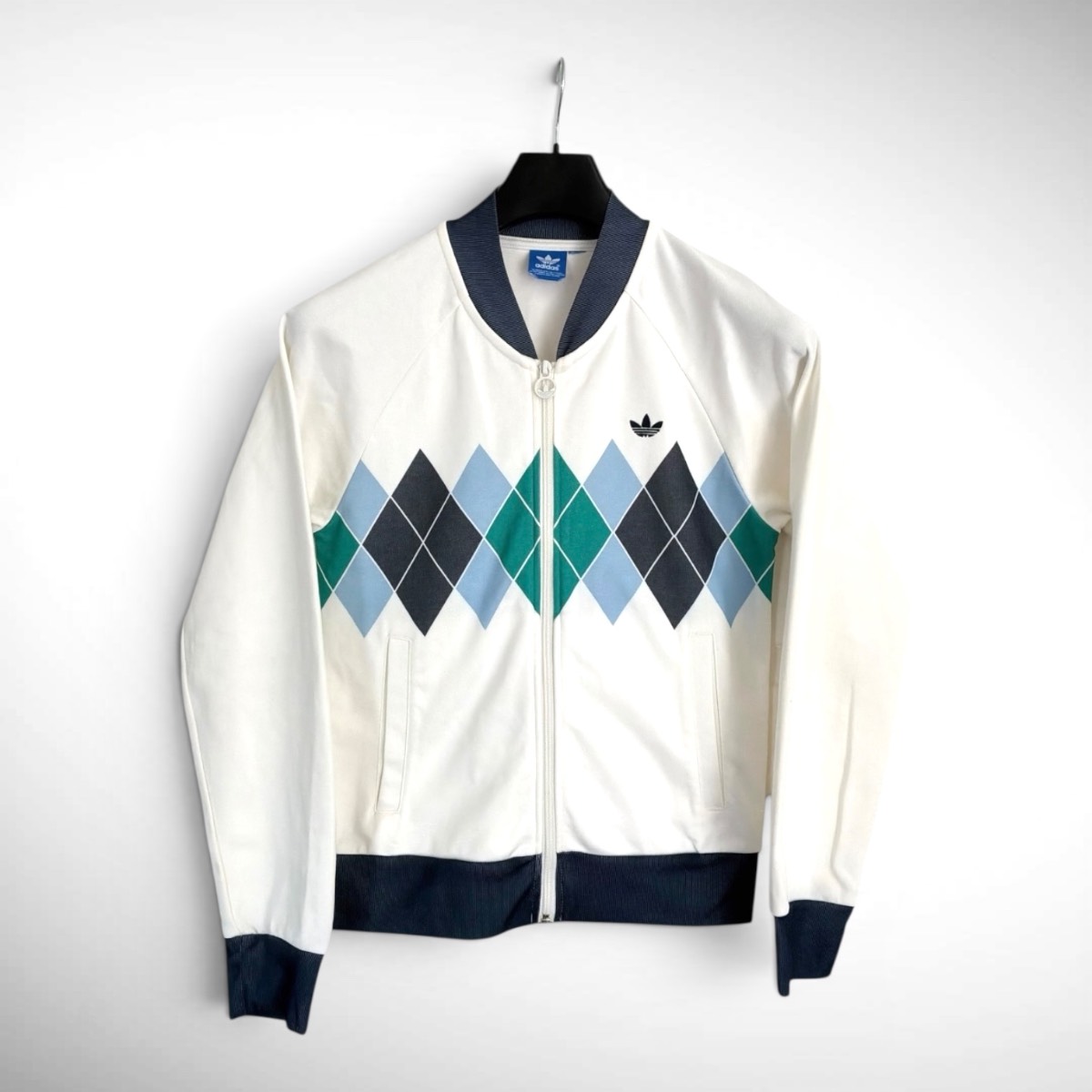 adidas Originals Ivan Lendl Argyle Track Jacket White/Blue SST Firebird Unisex S