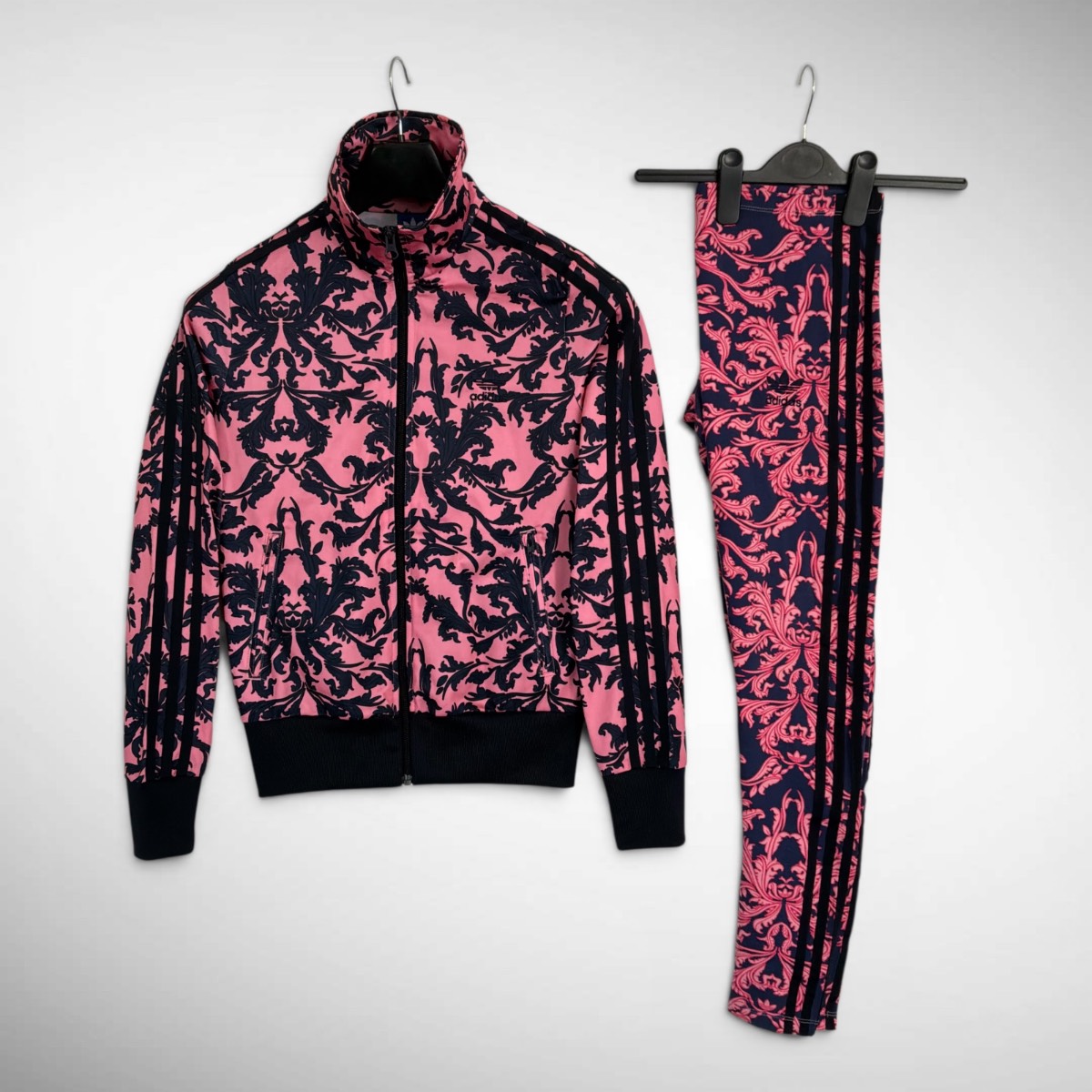 adidas Originals Firebird Baroque Trefoil Track Jacket & Leggings Pink Navy Set
