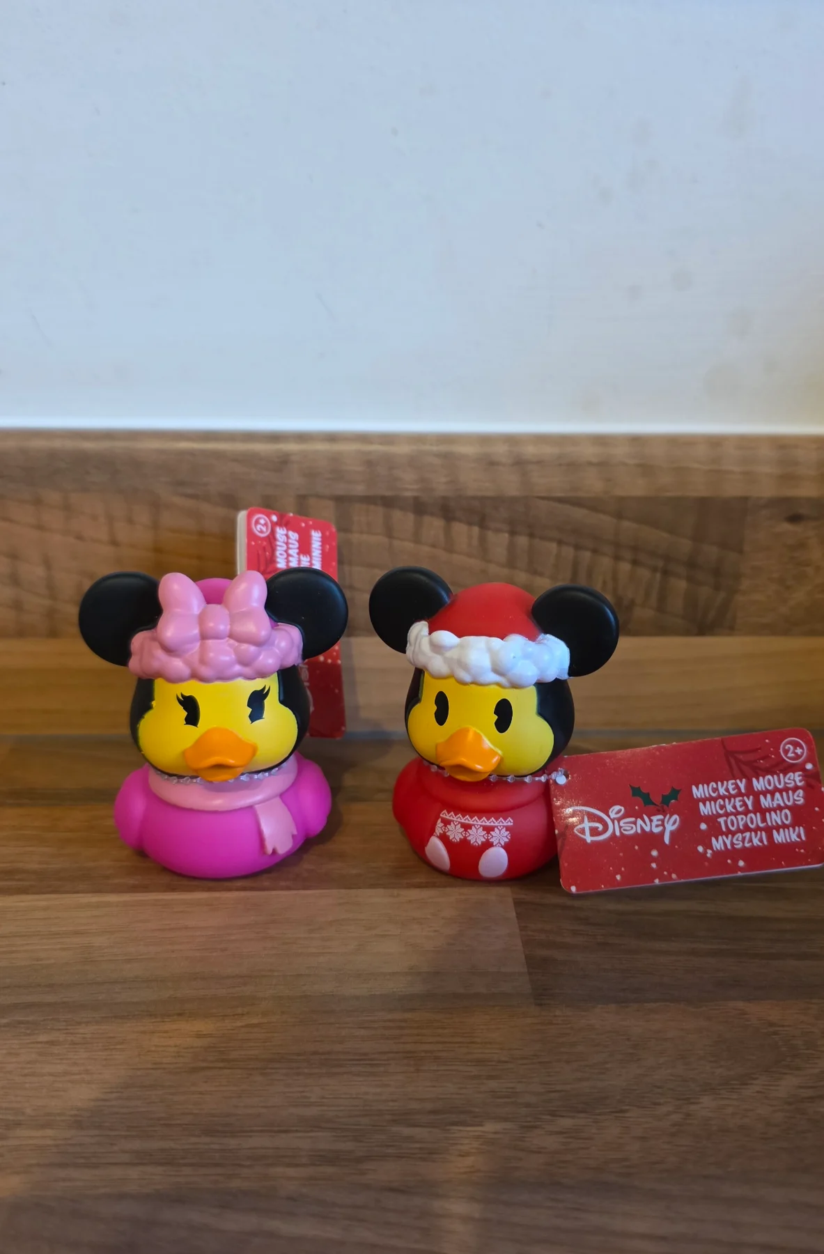 Disney Christmas Holiday Rubber Duck Set Mickey & Minnie Mouse Duckalooz