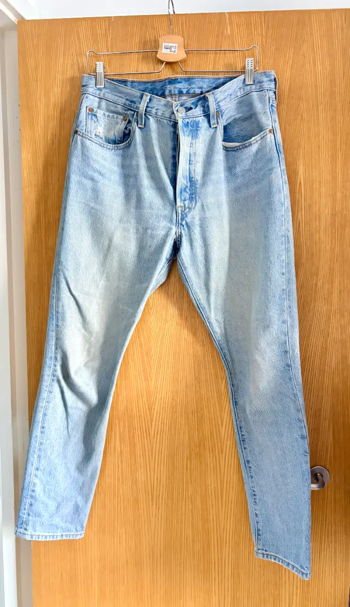 Levi's 501 S Jeans W31 L30 Light Wash Blue Button Fly