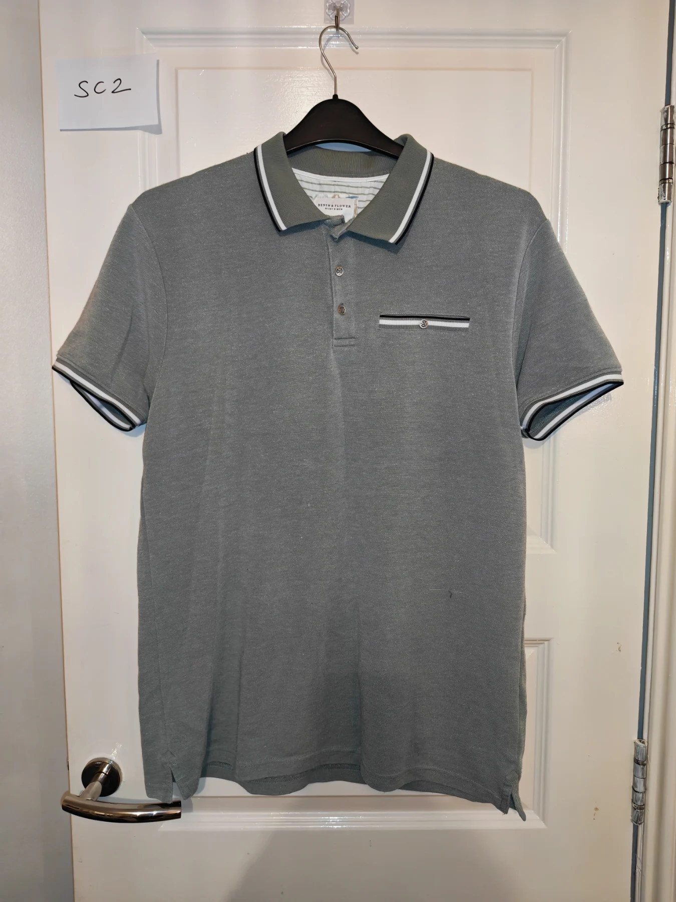 Denim & flower mens polo shirt size euro L USA L Mex 42