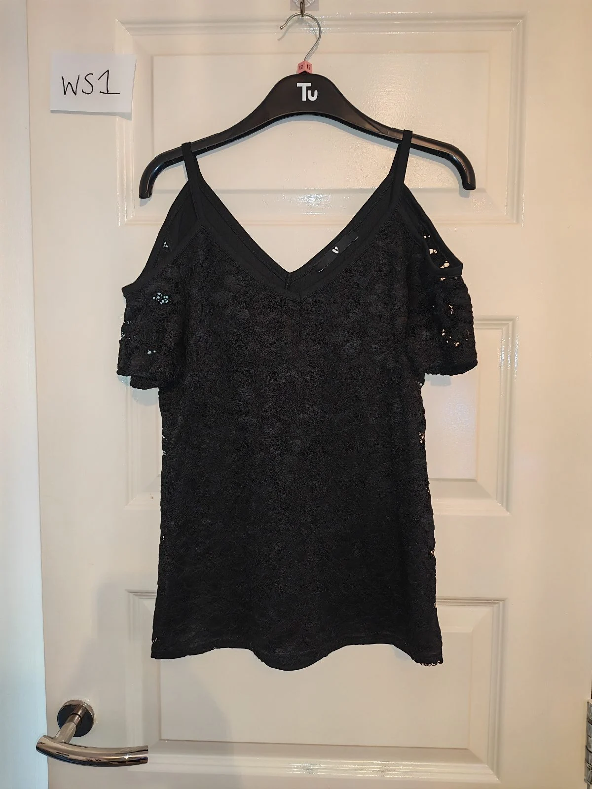 V by very woman's black vest top with drop sleeve