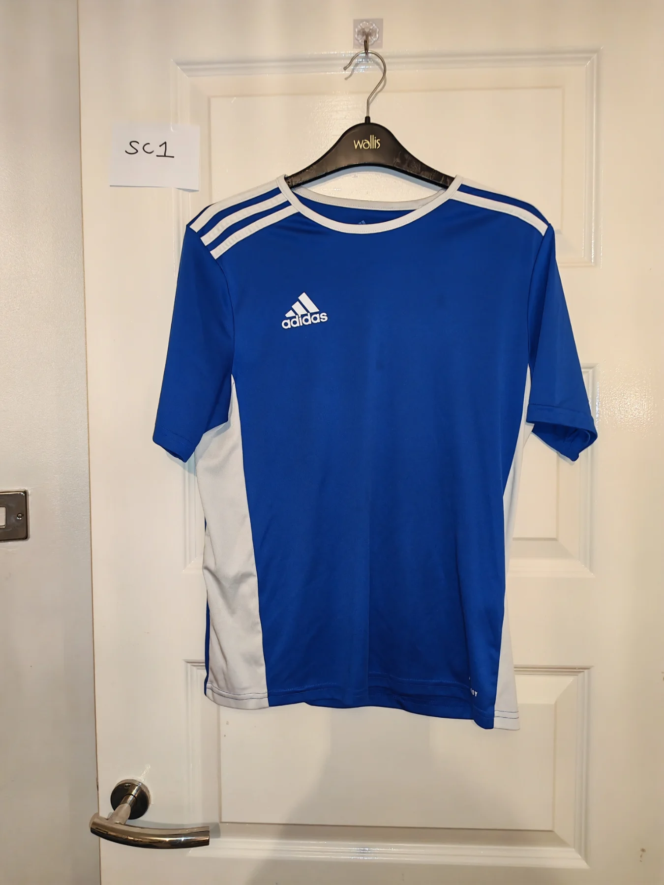 Boys Adidas age 13-14 years t shirt blue and white