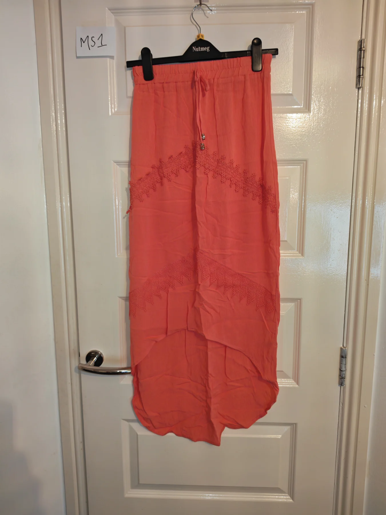 George woman's size 8 coral midi skirt