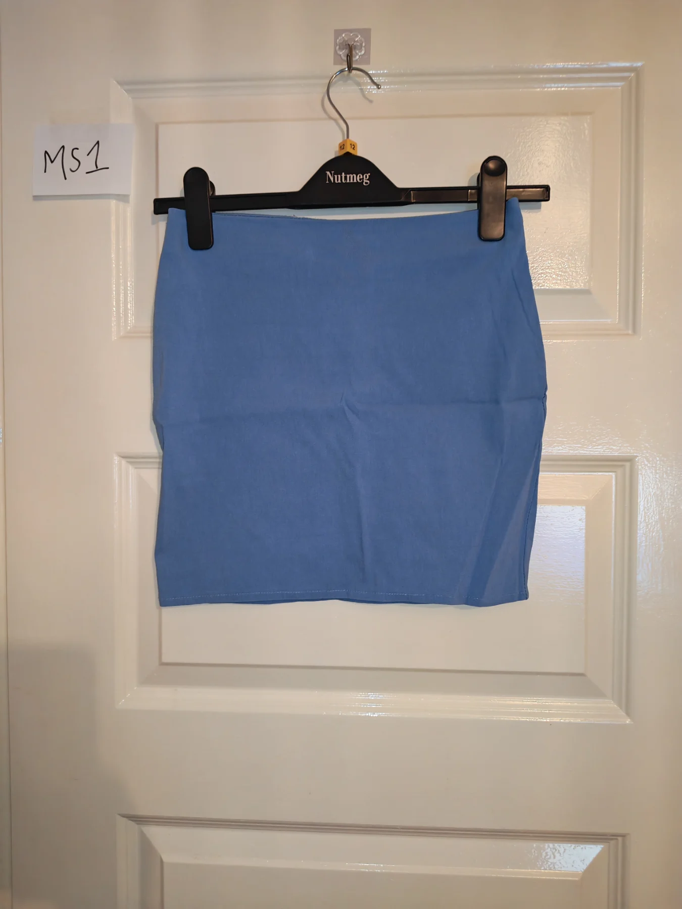 Logo woman's size 10 blue mini skirt
