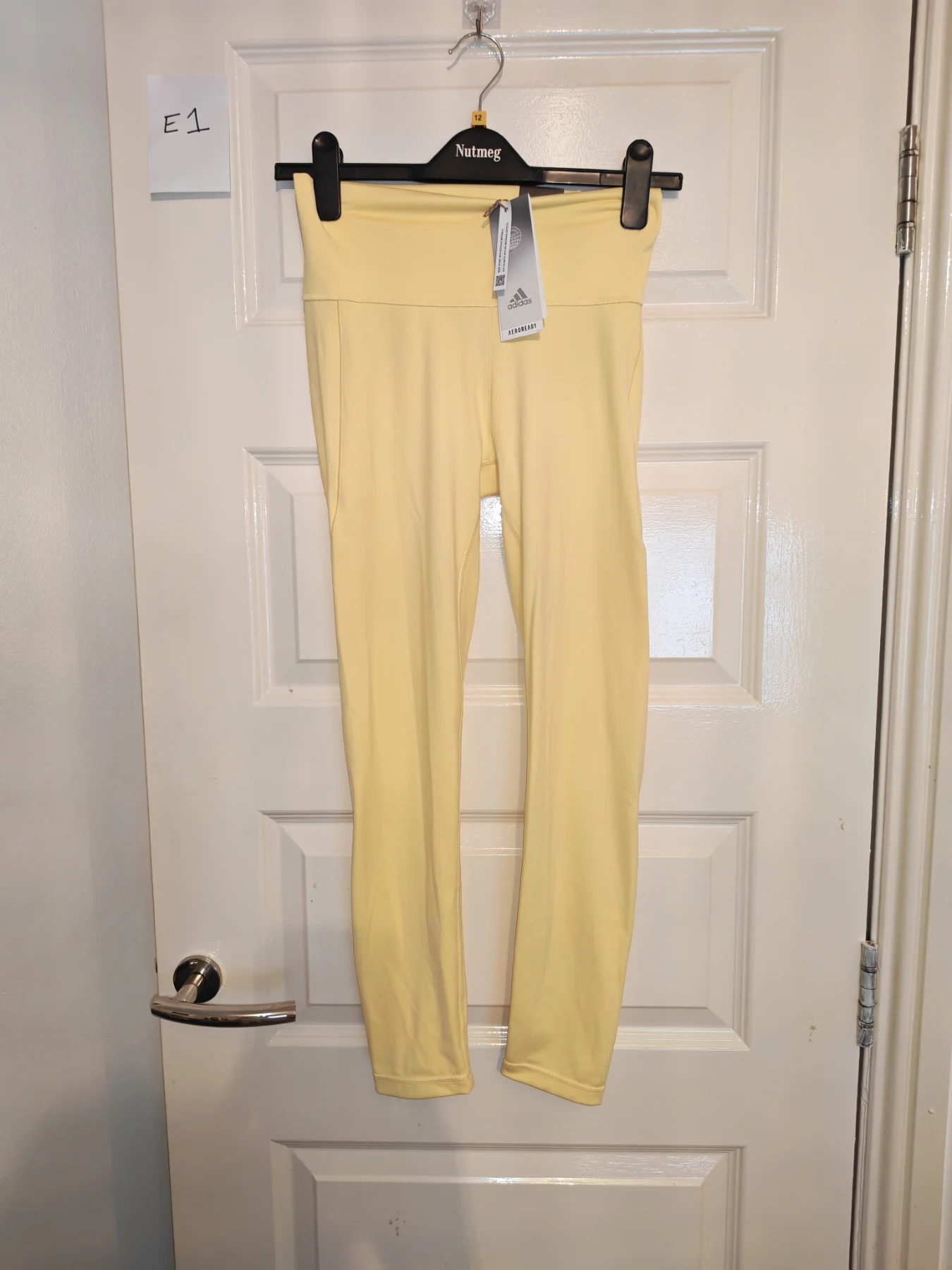 Adidas woman's yellow gym sports leggings size medium