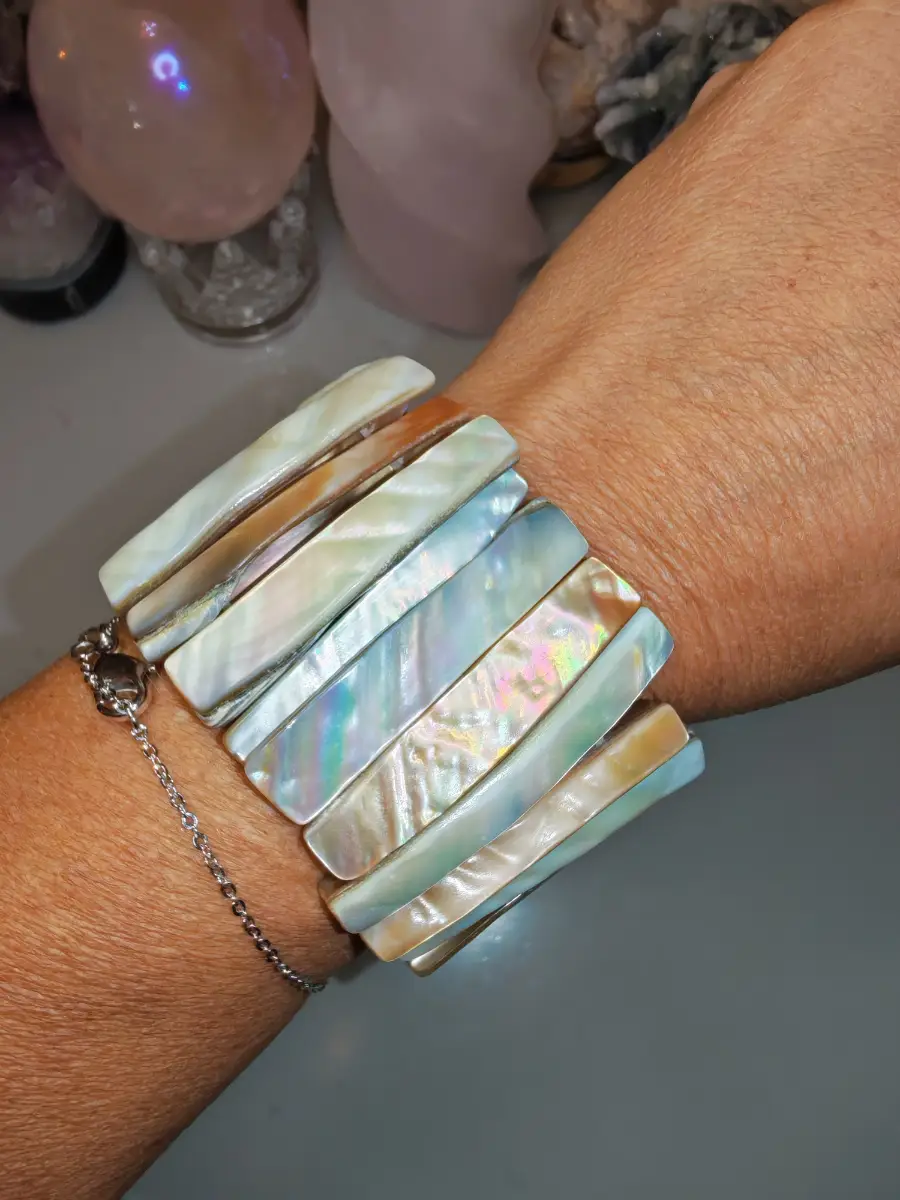 Abalone shell chunky bracelet