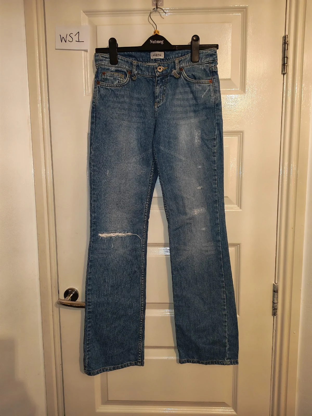 Moto woman's vintage straight leg jeans waist 28 inch leg 32 inch