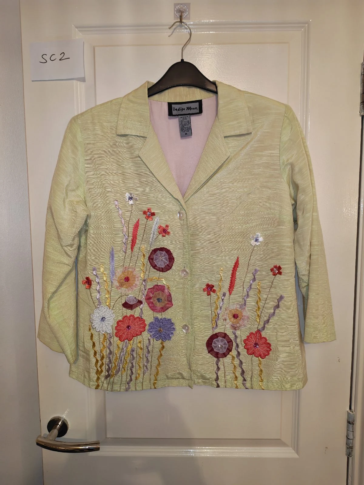 Indigo Moon Woman's dress jacket with 1/2 3/4 sleeve size medium