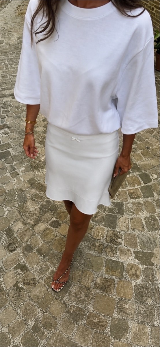 White floaty midi skirt - boutique Greece