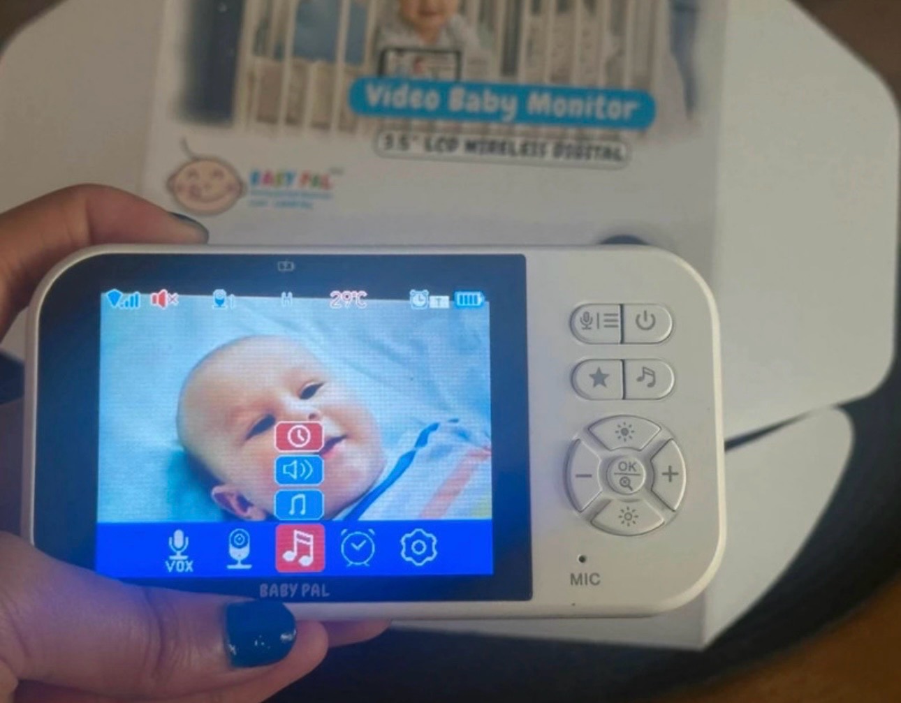 Baby Monitor & Home Security Camera No WiFi 3.5" LCD Night Vision 2-Way Talk Baby Pal UK